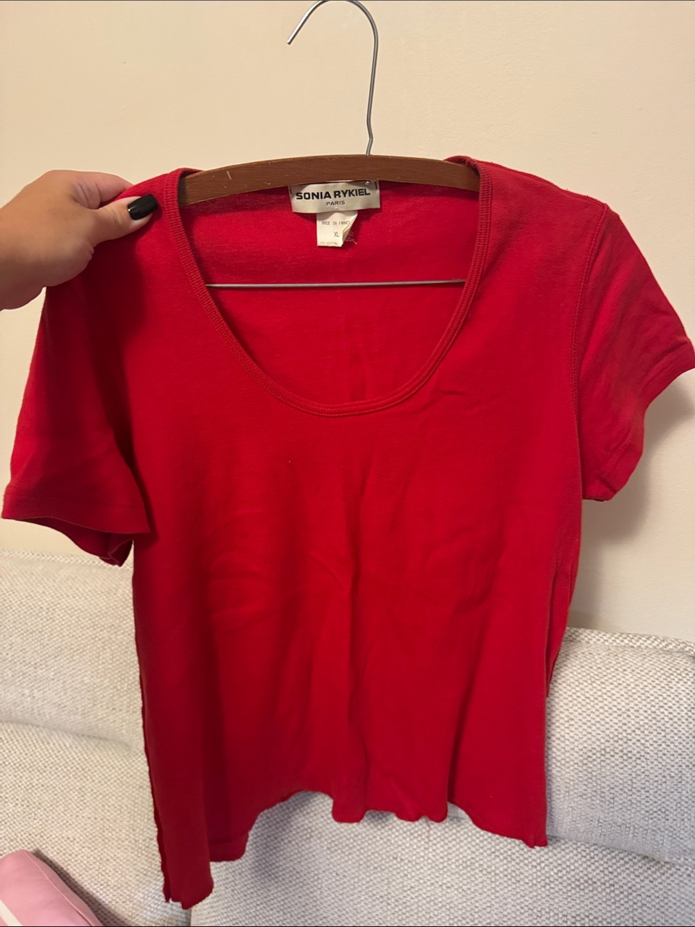 Sonia Rykiel Red Scoop Neck Short-Sleeve Tee